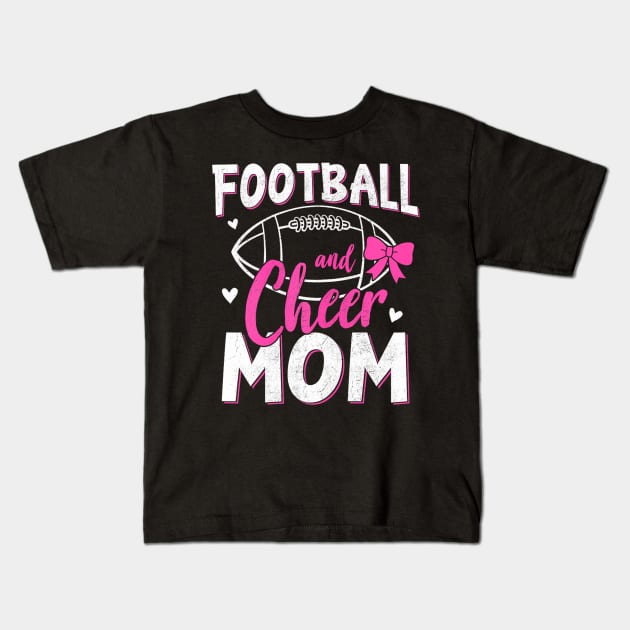 Funny Cheerleading Mom Football and Cheer Mom Kids T-Shirt by mccloysitarh